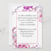 Roze Orchideeën Uitnodiging voor begrafenis (Achterkant)