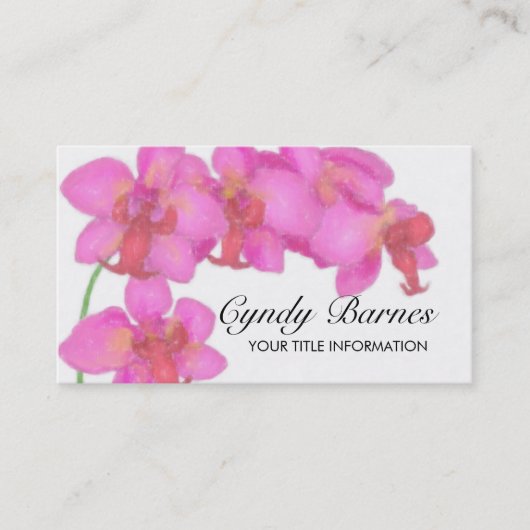 Roze orchideeën Visitekaartje (Voorkant)