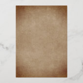 Roze orchideeën Waterverf Oud papier bruiloft goud Folie Uitnodiging (Achterkant)