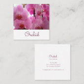 Roze Orchids Flowers Vierkante Visitekaartje (Voorkant / Achterkant)