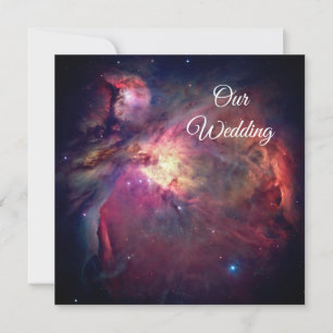 Roze Orionnevel Ruimte Foto Kosmisch Huwelijk Kaart