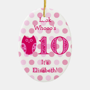 Roze ornament 10th Birthday Foto Ornament