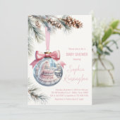 Roze Ornament Baby Shower Kaart (Staand voorkant)