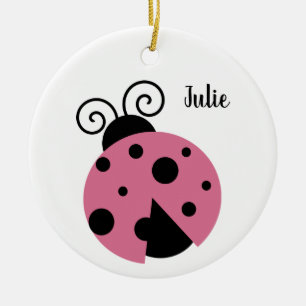 Roze Ornament Ladybug Ronde