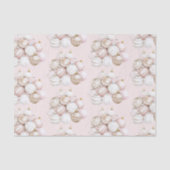 Roze Ornamenten Kerst Tissuepapier (Voorkant)