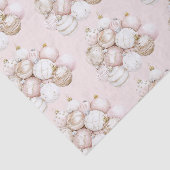 Roze Ornamenten Kerst Tissuepapier (Detail)