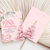 Roze Ornamenten Kerstfeest Kaart