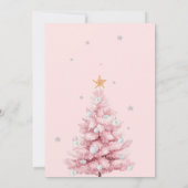 Roze Ornamenten Kerstfeest Kaart (Achterkant)