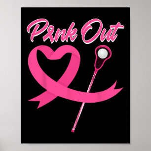 Roze Out Borstkanker Roze Lint Hart met Lacr Poster