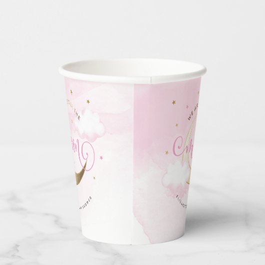 Roze over de kopjes op het moonpapier papieren bekers (Rechts)