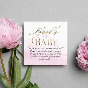 Roze Over de Maan Boeken voor Baby Inzet Vierkante Visitekaartje