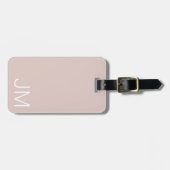 Roze Oversized Monogram Met Initialen Trendy Bagagelabel (Voorkant horizontaal)