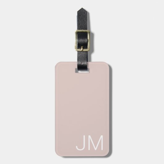 Roze Oversized Monogram Met Initialen Trendy Bagagelabel (Voorkant verticaal)