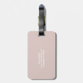 Roze Oversized Monogram Met Initialen Trendy Bagagelabel (Achterkant verticaal)