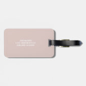 Roze Oversized Monogram Met Initialen Trendy Bagagelabel (Achterkant horizontaal)