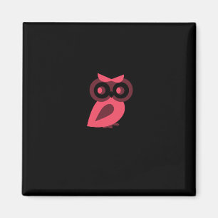 Roze Owl Magnet Magneet