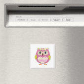 Roze Owl Magnet Magneet (Insitu (Vaatwasser))