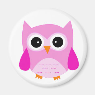 Roze Owl magnet Magneet