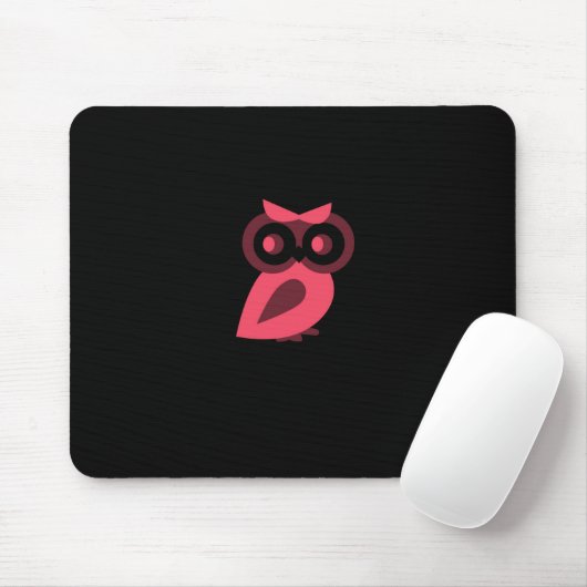 Roze Owl Mousepad Muismat (Met muis)