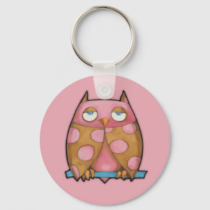 Roze Owl roze Sleutelhanger