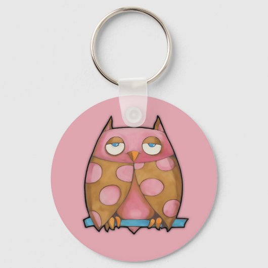 Roze Owl roze Sleutelhanger (Voorkant)