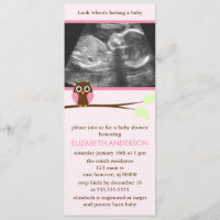 Roze Owl Sonogram Baby shower