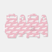 Roze paard of pony ruiterthema bruiloft bedankdoosjes (Uitgevouwen)
