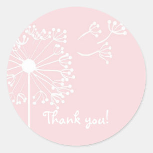 Roze Paardenbloem Briefpapier Ronde Sticker