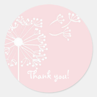Roze Paardenbloem Briefpapier Ronde Sticker