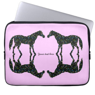 Roze paardenreflectie over laptophoes laptop sleeve