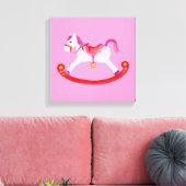 Roze paardenroze waterverf canvas afdruk (Insitu (Woonkamer))