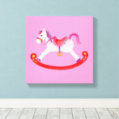 Roze paardenroze waterverf canvas afdruk (Insitu (Houten vloer))