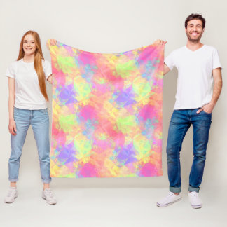 Roze Paars-blauw kunstpatroon met lak Fleece Deken