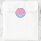 Roze Paars blauw meisje met uitschot Ronde Sticker (Tas)