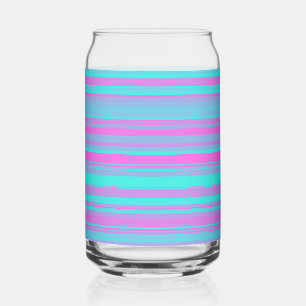 Roze Paars Blauw Strepen Patroon Blikvorm Glas