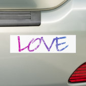 Roze, Paars, Blauwe Liefde  Bumpersticker (Op auto)