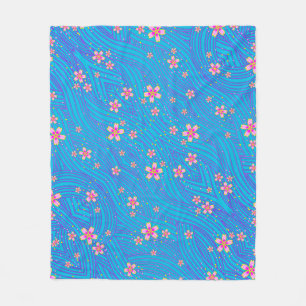 roze paars en blauw fleece deken