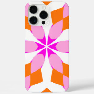 Roze Paars en Oranje Bloemachtig Geometrisch iPhone 16 Pro Max Hoesje