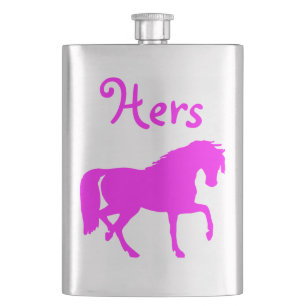 Roze paars-"Hers"-fles Heupfles