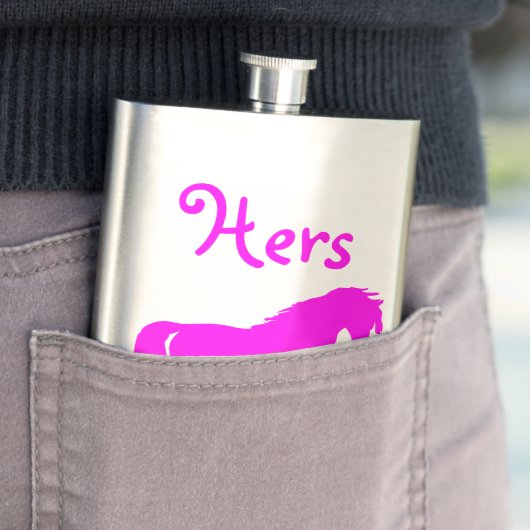 Roze paars-"Hers"-fles Heupfles (Voorbeeld)