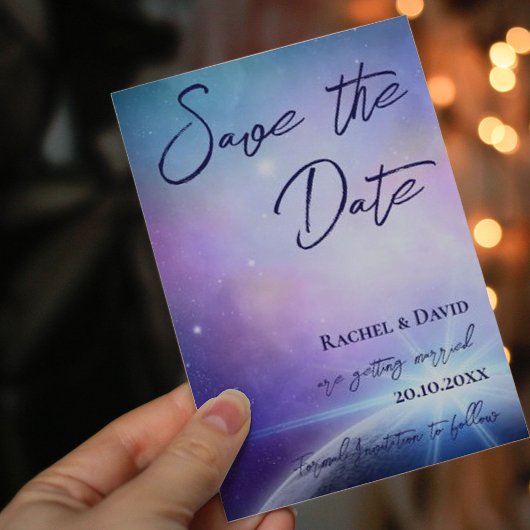 Roze Paars onder het sterrenhuwelijk sparen de dat Briefkaart