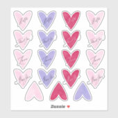 Roze Paars + Rode Waterverf Heart Envelope Seals Sticker (Vel)