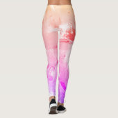 Roze Paars Rood Geel Witte Moderne Abstract Leggings (Achterkant)