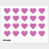 Roze paars (vaste kleur) hart sticker (Vel)