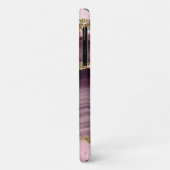Roze & Paarse Agate Geode Monogram Naam Case-Mate iPhone Case (Achterkant/links)