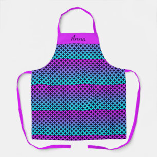 Roze, Paarse & Aqua Custom Name Apron Schort