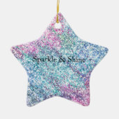 Roze Paarse Aqua Unicorn Glitter Sparkle Keramisch Ornament (Voorkant)