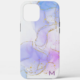 Roze, Paarse, blauwe alcoholinkt iPhone 12 Pro Max Hoesje
