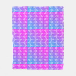 Roze, Paarse, Blauwe Diamant Patroon Fleece Deken