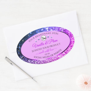 Roze Paarse blauwe ombre Glitter Logo Labels